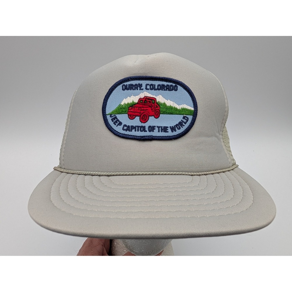 Vintage Otto Cap Duray Colorado Jeep Capitol of the World Trucker Hat Gray